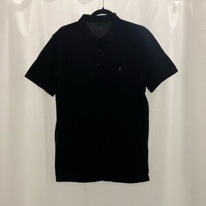 All Saints Black Polo Shirt